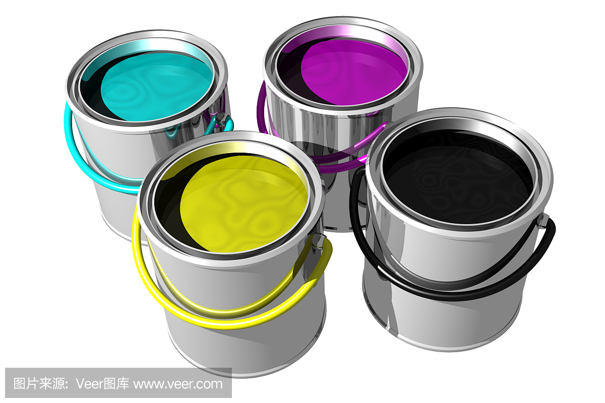 CMYK油漆罐(3D)