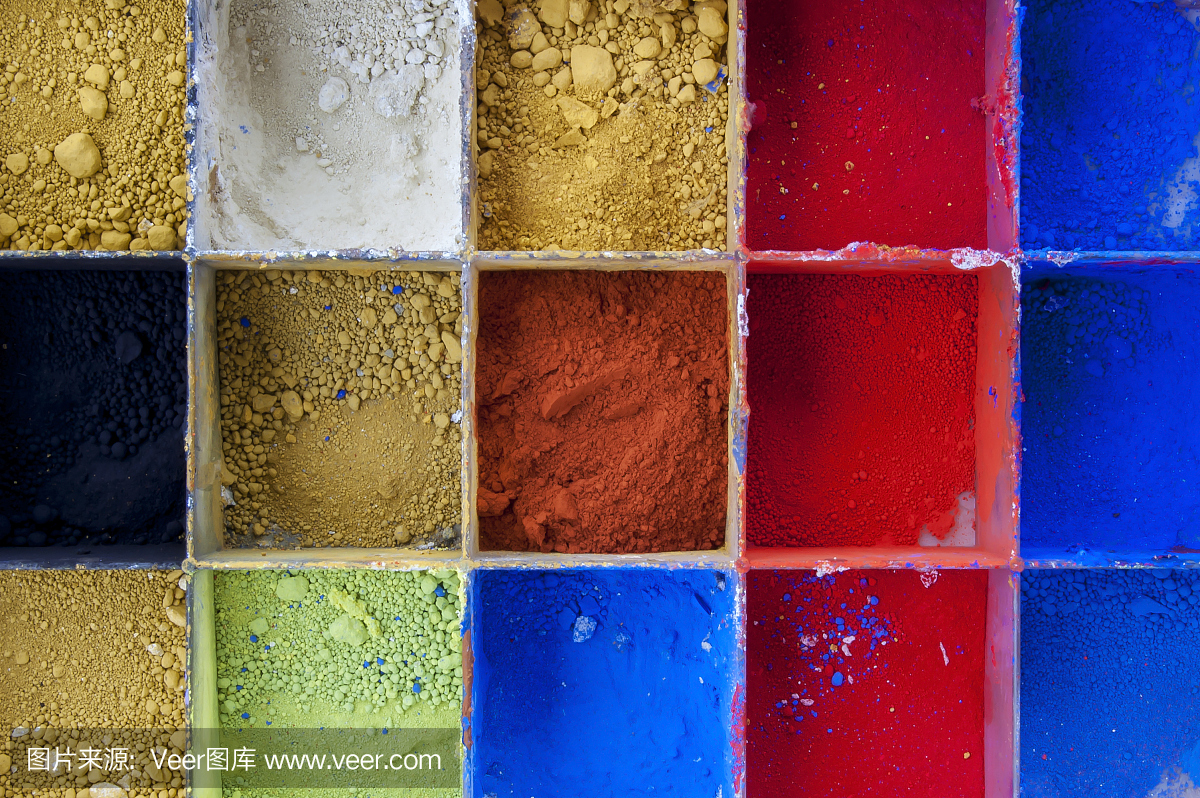 鮮艷的顏色的顏料